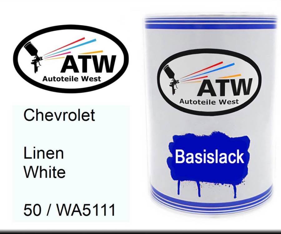 Chevrolet, Linen White, 50 / WA5111: 500ml Lackdose, von ATW Autoteile West.